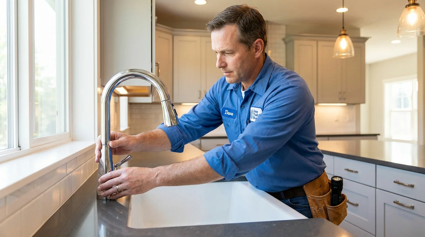 Kitchen faucet installation by Johns Plumbing LLC in Fitzwilliam