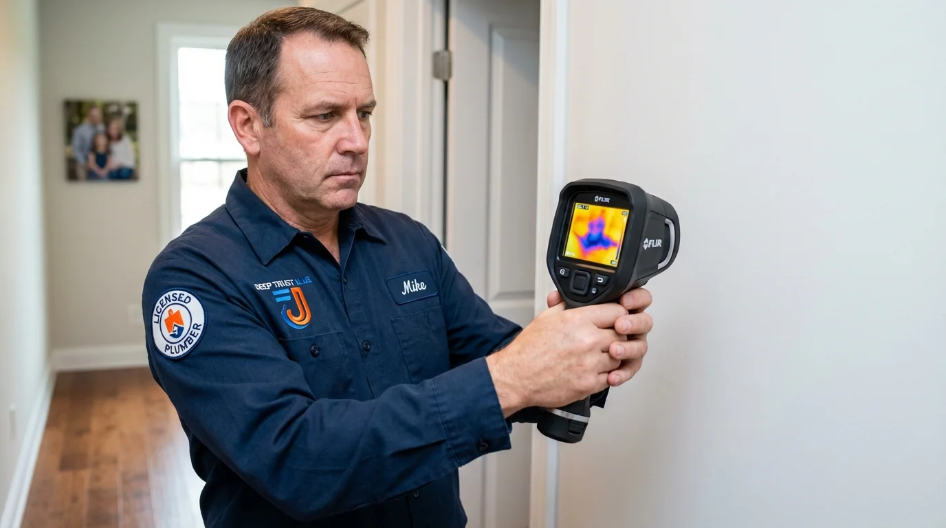 Thermal imaging leak detection by Johns Plumbing LLC in Fitzwilliam